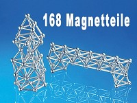 Magnestic Kreativ-Magnetspiel 168-teiliger Bausatz, vollverchromt